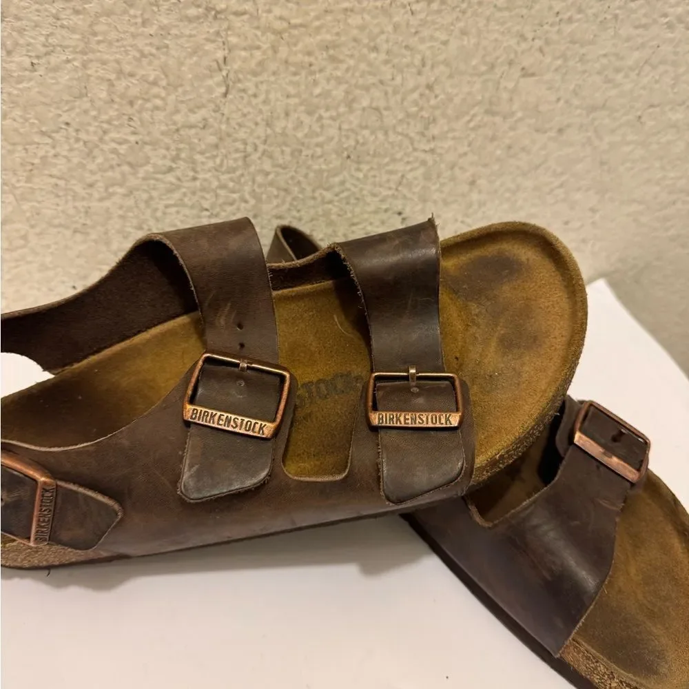 Birkenstock Dark Brown MILANO unisex SANDAL,HABANA,42 (US MENS 9 US WOMENS 11)